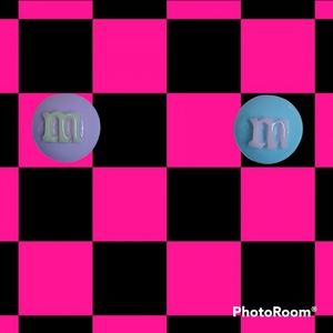 M&M candy stud earrings
